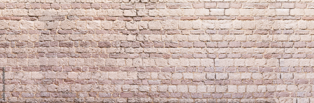 Fototapeta premium Brick wall texture, panoramic background