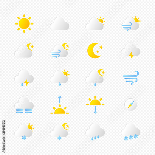 Set of isolated weather icons