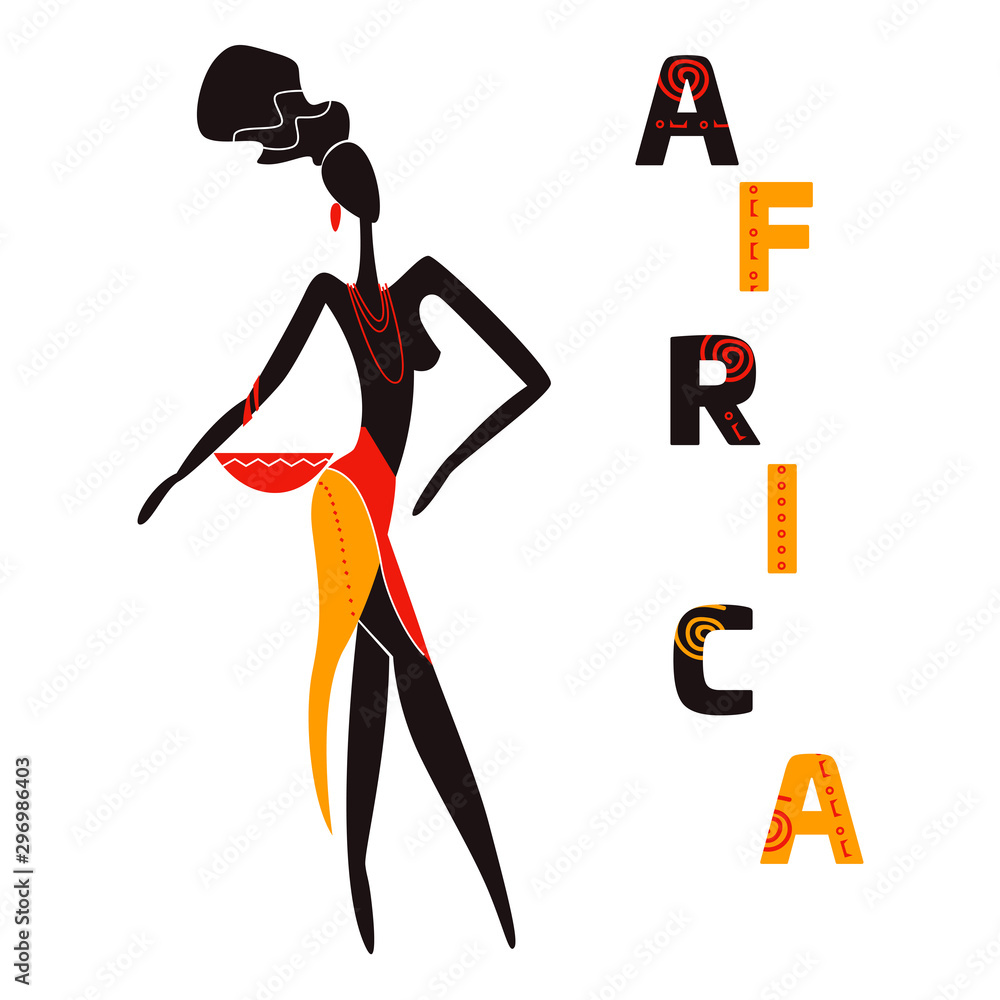 African Woman Silhouette Carrying Vessel On Head African Woman Silhouette Carrying Vessel On Head