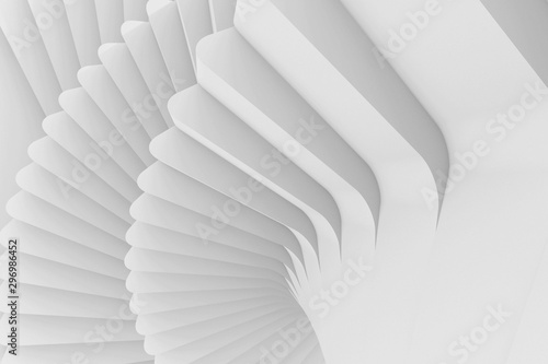 Fototapeta Naklejka Na Ścianę i Meble -  Bright abstract parametric background from the rotating screw of the spiral steps. 3D illustration