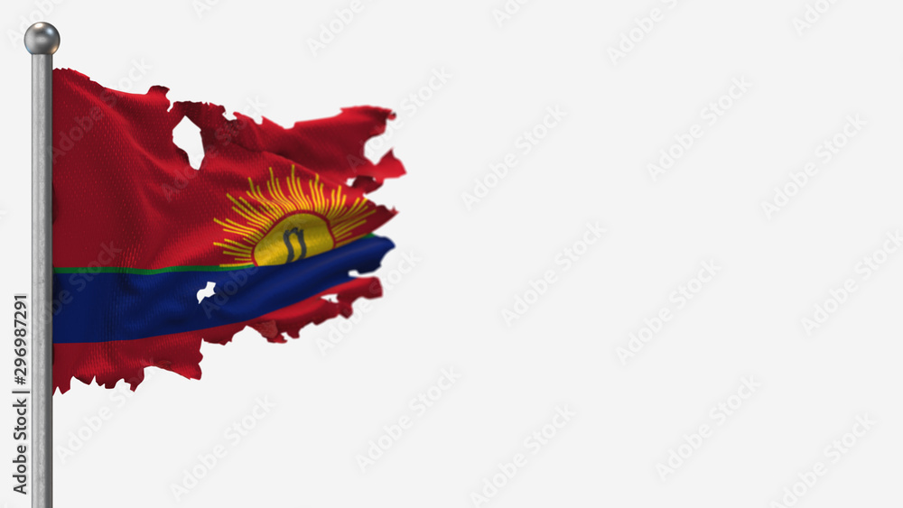 Carabobo 3D tattered waving flag illustration on Flagpole. Isolated on white background with space on the right side. Carabobo 3D tattered waving flag illustration on Flagpole. Isolated on white background with space on the right side.