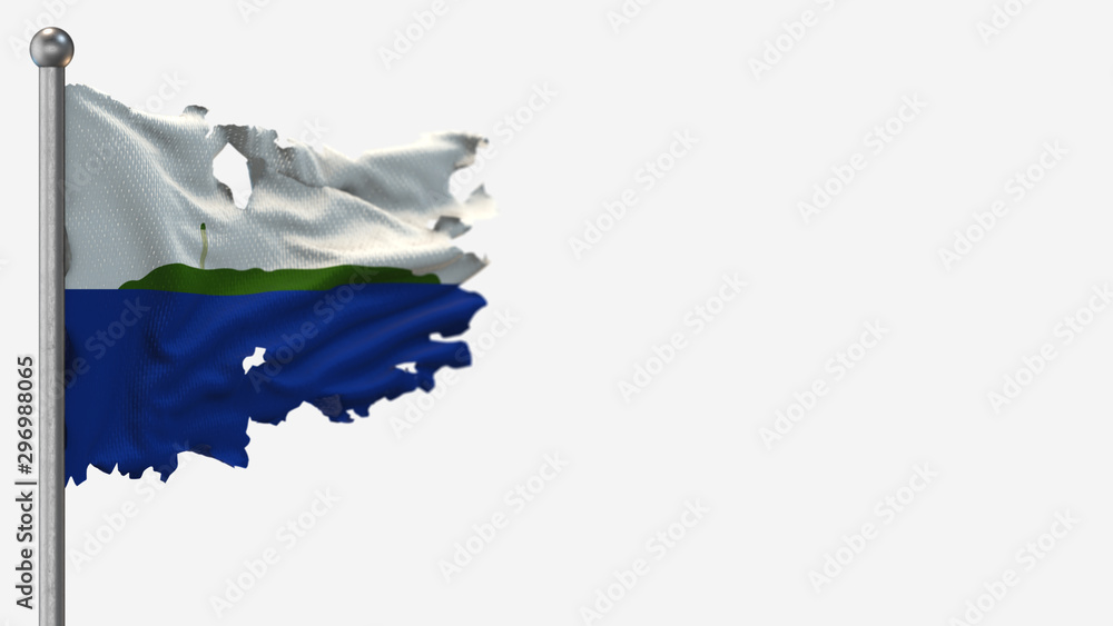Navassa Island 3D tattered waving flag illustration on Flagpole. Isolated on white background with space on the right side. Navassa Island 3D tattered waving flag illustration on Flagpole. Isolated on white background with space on the right side.