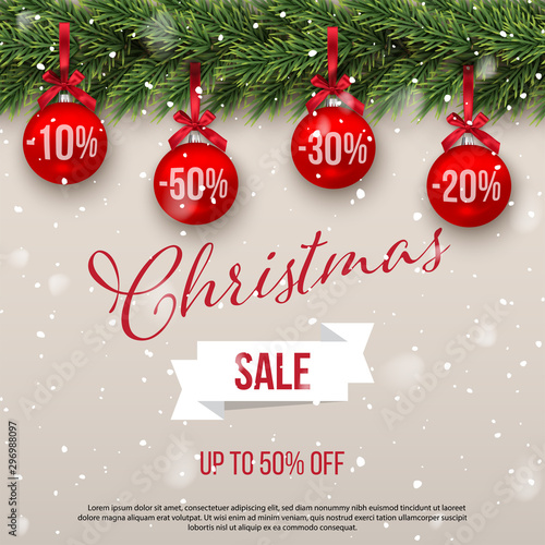 Christmas sale vector banner template