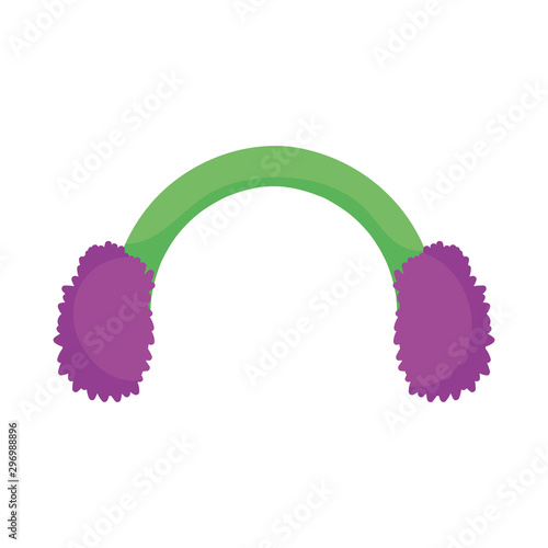 green and purple ear muffs accessory