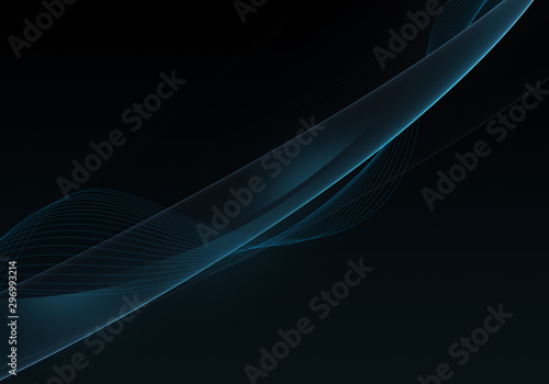 Abstract background waves. Black and blue abstract background for wallpaper or business card