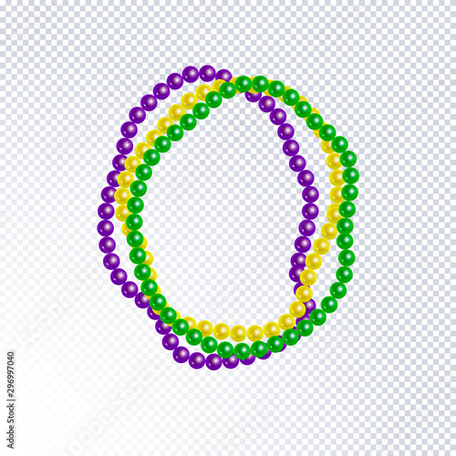 Bright realistic beads on a dark background