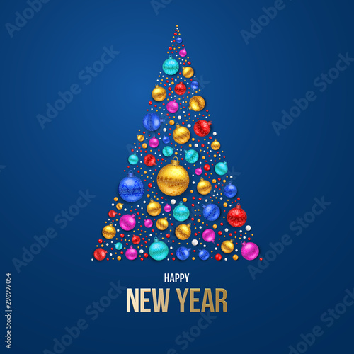 Happy New Year Banner Vector. Happy New Year Greeting Card. New Year's Design Vector - New Year Background.