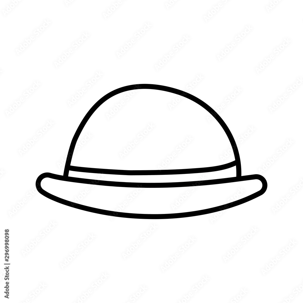 bowler hat with red ribbon icon thick line bowler hat with red ribbon icon thick line