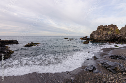 Awesome sunrise in La Caleta de Salobreña, Costa Tropical de Granada (Spain)