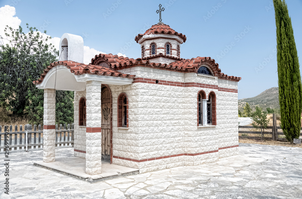 small white chapel in Cyprus
