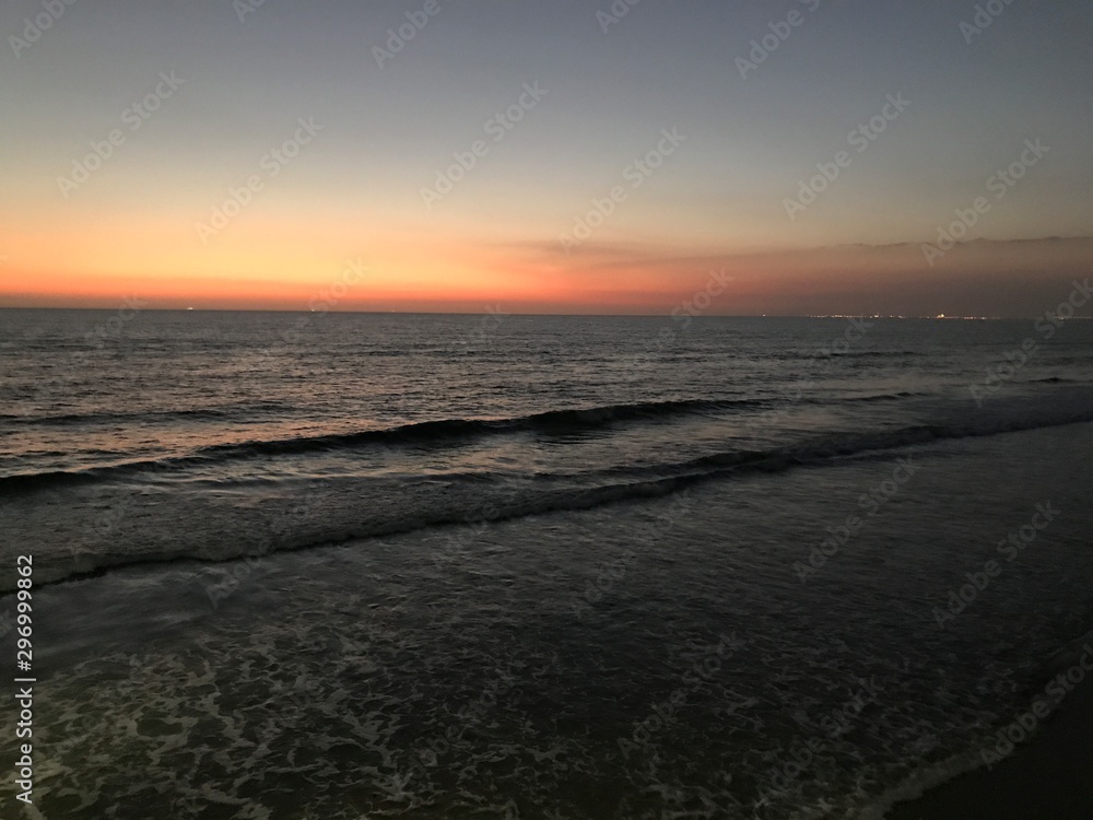 California sunset. Calm ocean sunset