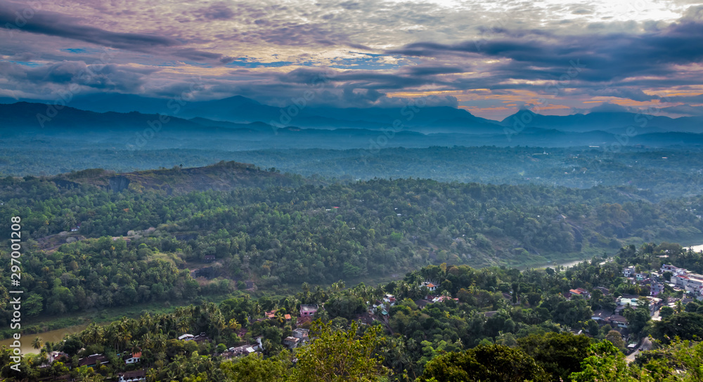 Beautiful panoramic landscape view in Sri Lanka. Visit Sri Lanka concept.