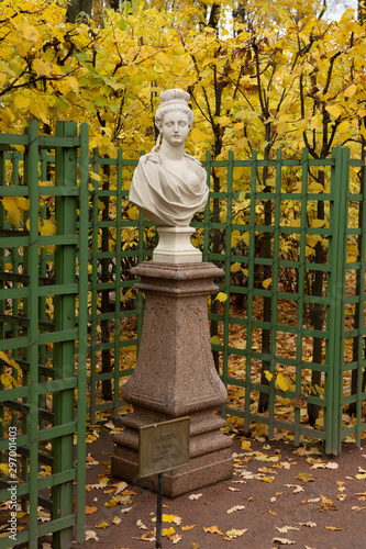 Summer garden in autumn, St. Petersburg photo