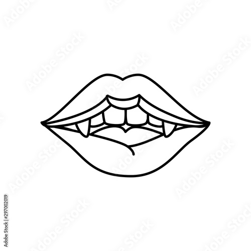 female vampire lips isolated icon vector illustration design