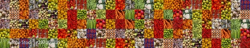 Fototapeta Naklejka Na Ścianę i Meble -  Lovely healthy vegetables and fruit together in a collage