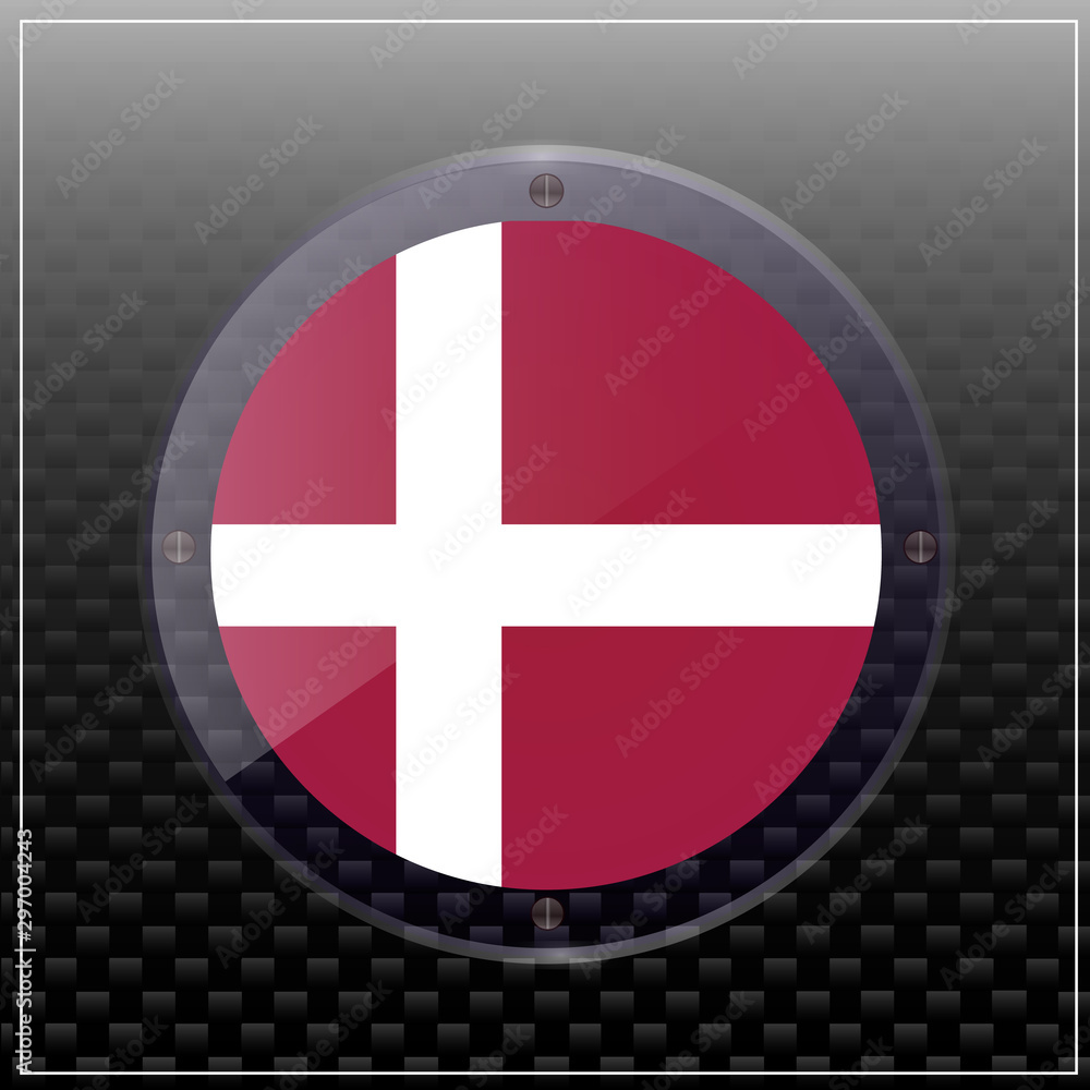 Obraz premium Transparent banner with flag of Denmark. Colorful illustration with flag for web design.