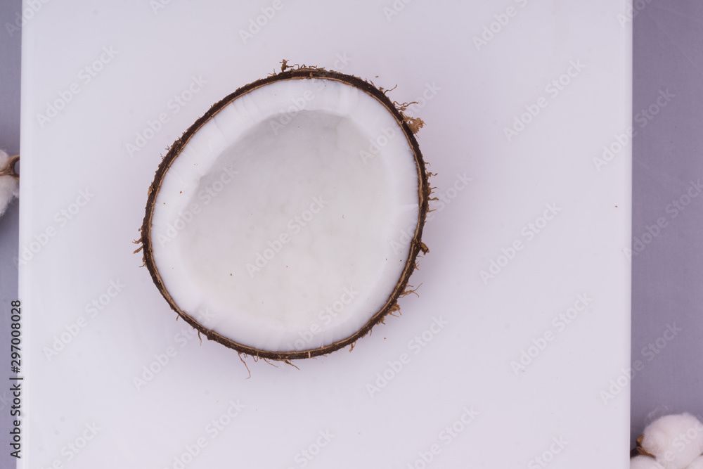 half coconut isolated on white half coconut isolated on white