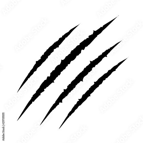 Scratch claws of animal, scratch scrape track, scratches paw shape – stock vector