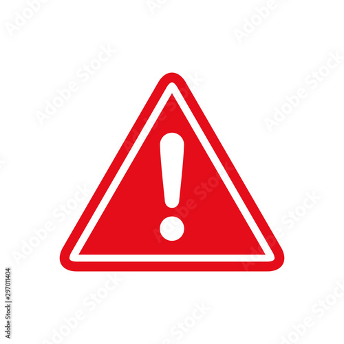 Warning, precaution, attention, alert icon, exclamation mark in triangle shape – stock vector