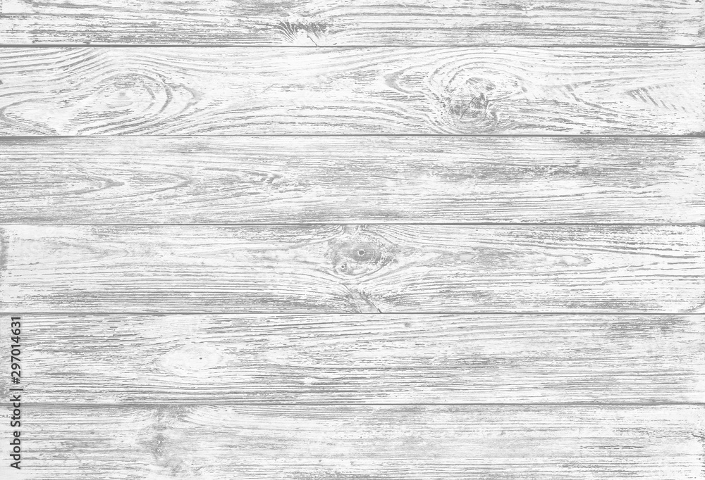 Naklejka premium Old grunge, wooden background of white planks, board or wood fence, closeup