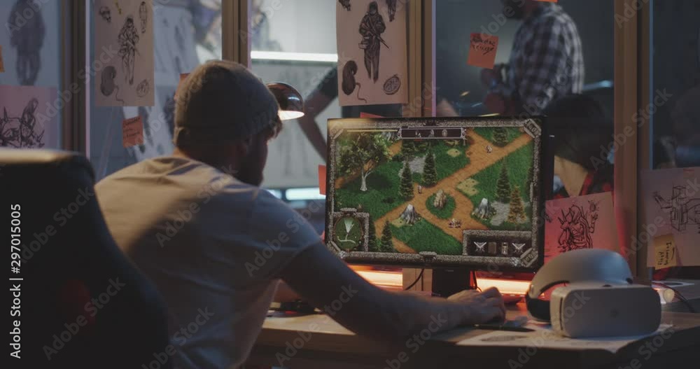 Developer testing video game Developer testing video game