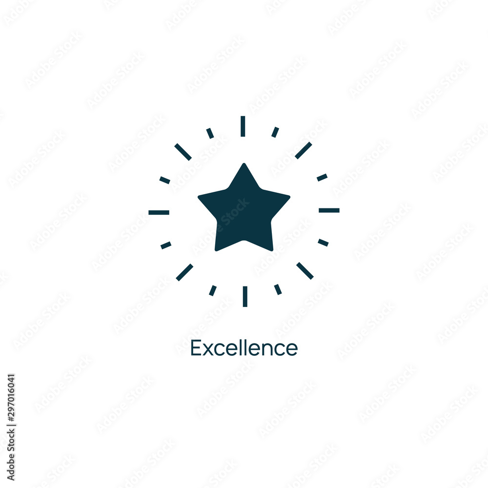 Excellence star vector premium line icon. Sertificate stamp quality star mark service - obrazy, fototapety, plakaty 