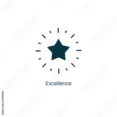 Excellence star vector premium line icon. Sertificate stamp quality star mark service