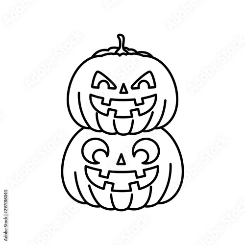 halloween pumpkins traditional isolated icon vector illustration design