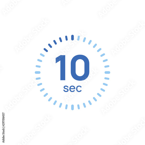 10 second timer clock. 10 sec stopwatch icon countdown time digital stop chronometer