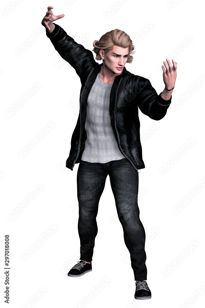 Urban Fantasy Caucasian Man 3D Rendering 3D Illustration Urban Fantasy Caucasian Man 3D Rendering 3D Illustration