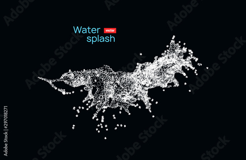 Water splash background on dark. Wave texture water isolated clear liquid drop background