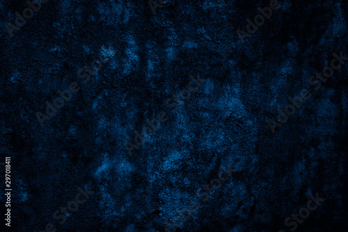 Navy blue color rusty old metal wall as abstract background