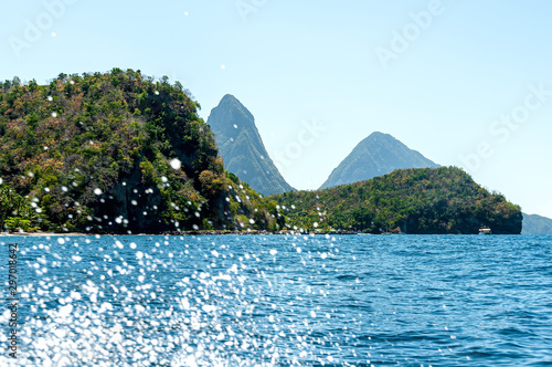 Soufriere bay - Petit Piton area - Caribbean island - Saint Lucia. photo