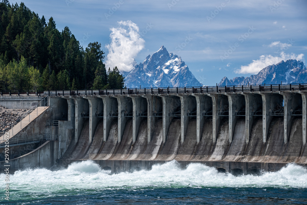 Fotografie Jackson Dam located in The Grand Teton National Park, USA