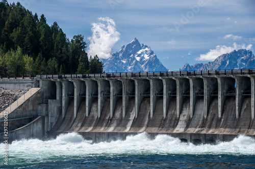 Jackson Dam located in The Grand Teton National Park, USA photo