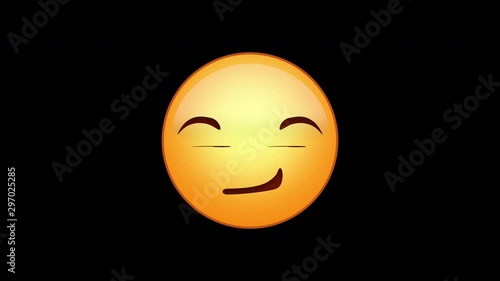 Smirking emoji emoticon animated loops. Easy integration to any video with luma matte