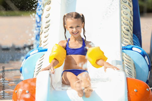 Little girl having fun in a...