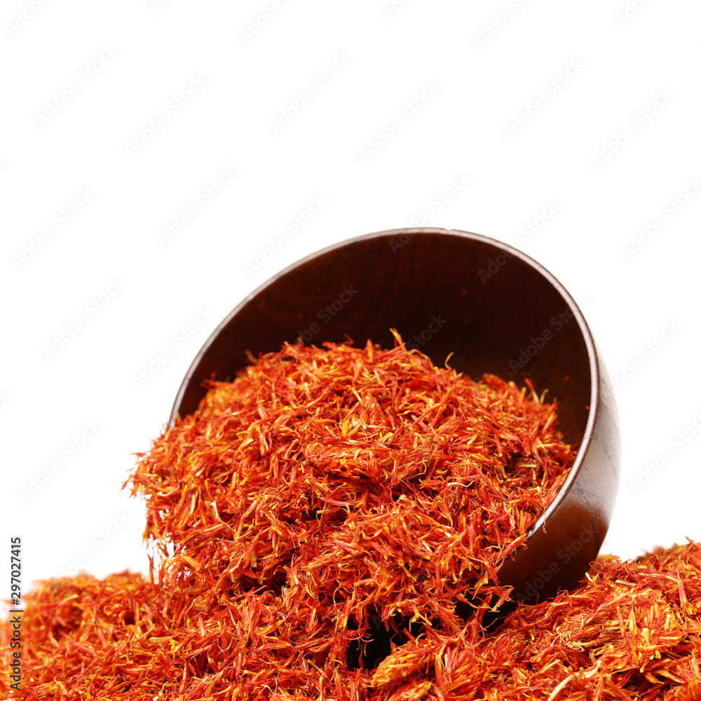 Fototapeta premium Dried safflower on white background