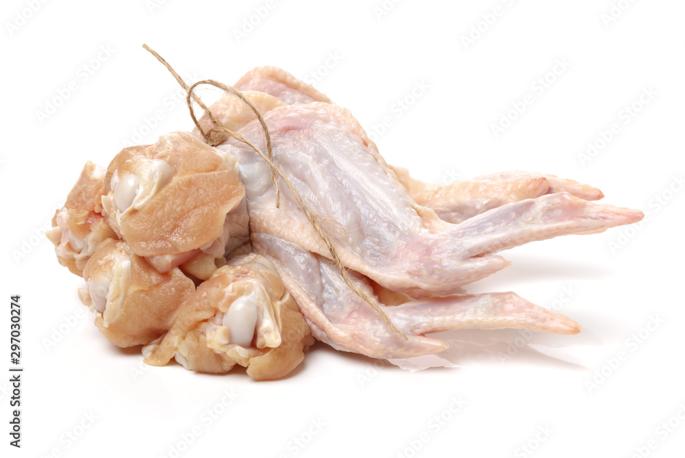 Raw chicken wings on a white background Raw chicken wings on a white background
