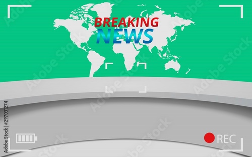 camera viewfinder of news studio
