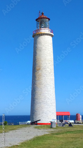 Cap des Rosiers Lighthouse on the shores of the St Lawrence river Gaspésie Québec Canada photo