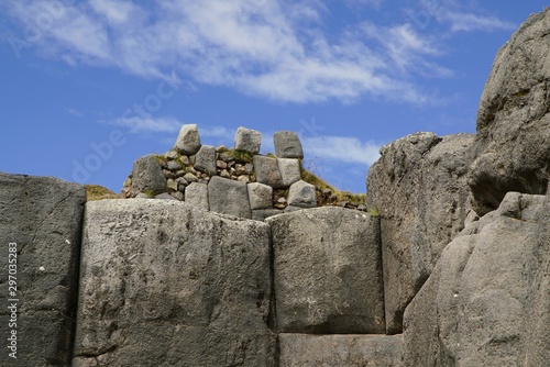 Sacsayhuaman Inca ruin in the Andes, Peru photo