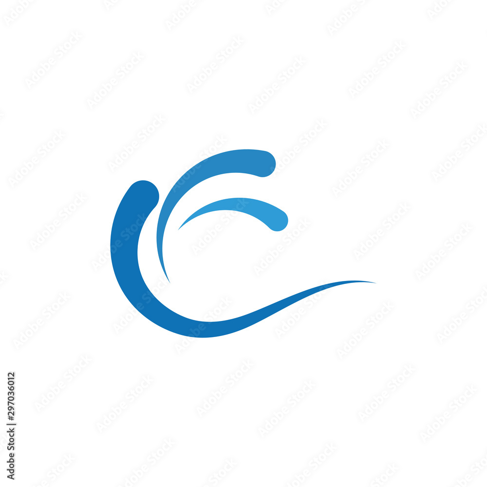 Naklejka premium Water Wave Logo Template vector
