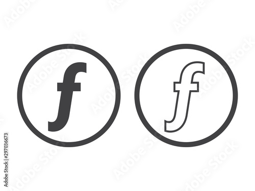 Florin currency vector icon, mathematical function symbol sign photo