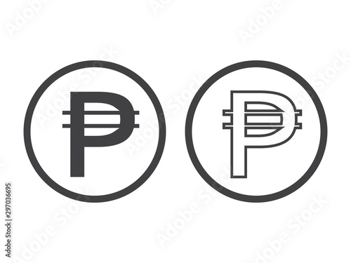 Philippine peso currency symbol, vector illustration on white