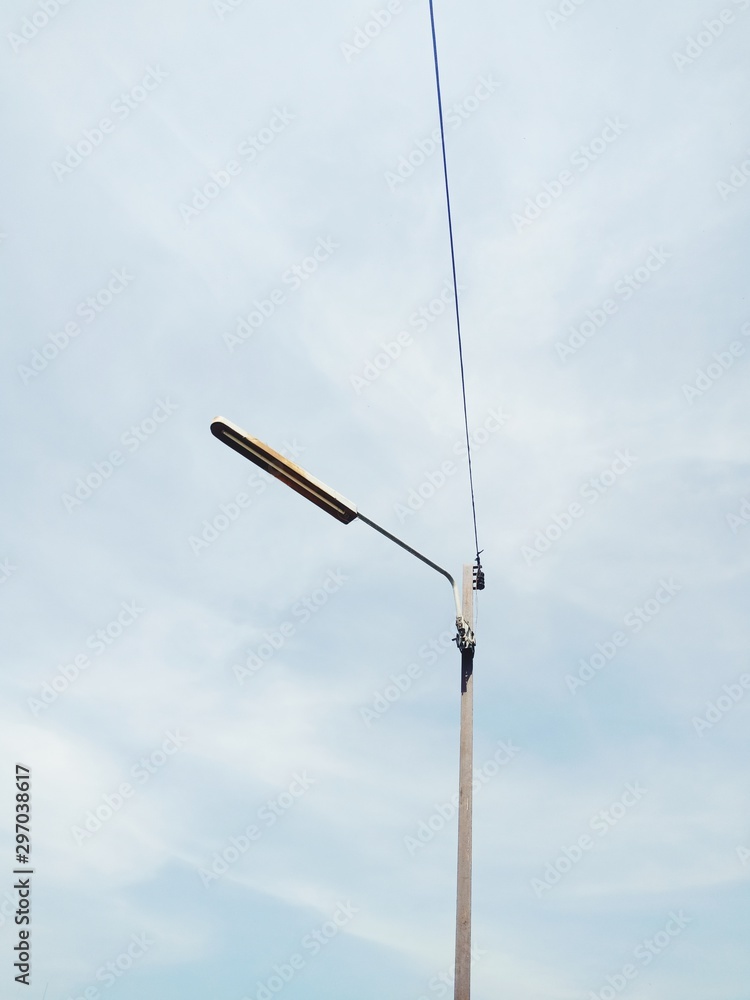 pole on blue sky