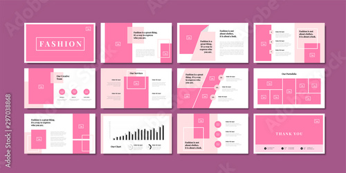 Fashion minimal slides presentation background template. business presentation template.
