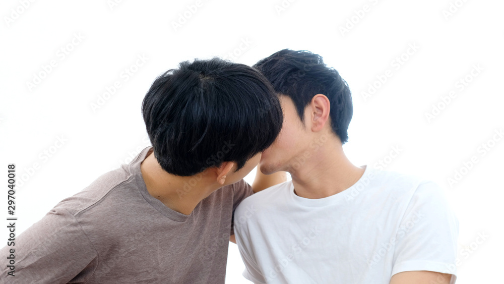 Close up of young asian gay couple kissing, Asia lgbtq, homosexual love  expression lifestyle, love win pride concept Stock Photo | Adobe Stock