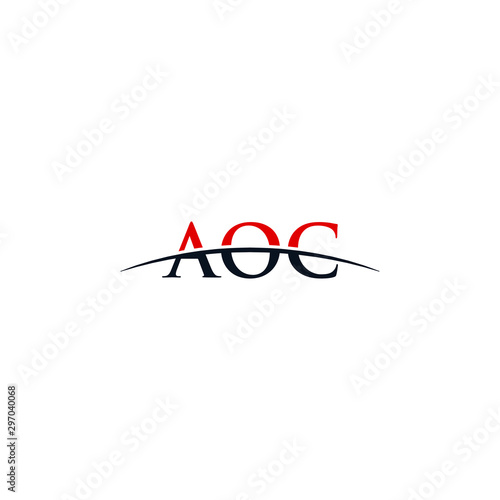 Schilderij op canvas Initial letter AOC, overlapping movement swoosh horizon logo company design insp