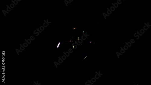 colorful sparkler with alpha channel overlay background